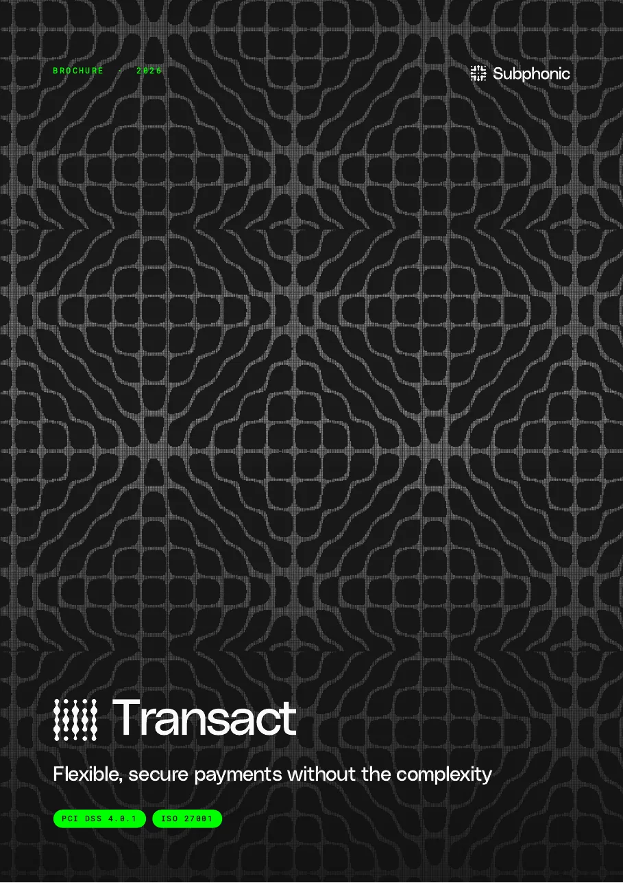 Subphonic Transact brochure 2026 — cover